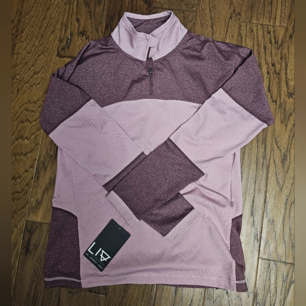 NWT Liv outdoor Pink quarter zip Sz Large